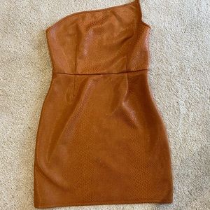 Urban Outfitters one-shoulder snakeskin dress